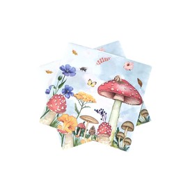 40Pcs Mushroom Paper Napkins Mushroom Guest Napkins Enchanted Forest Napkins Mushroom Party Tableware Fairy Tale Napkins Cottagecore Paper Napkins Woodland Napkins Mushroom Party Supplies 6.5 in