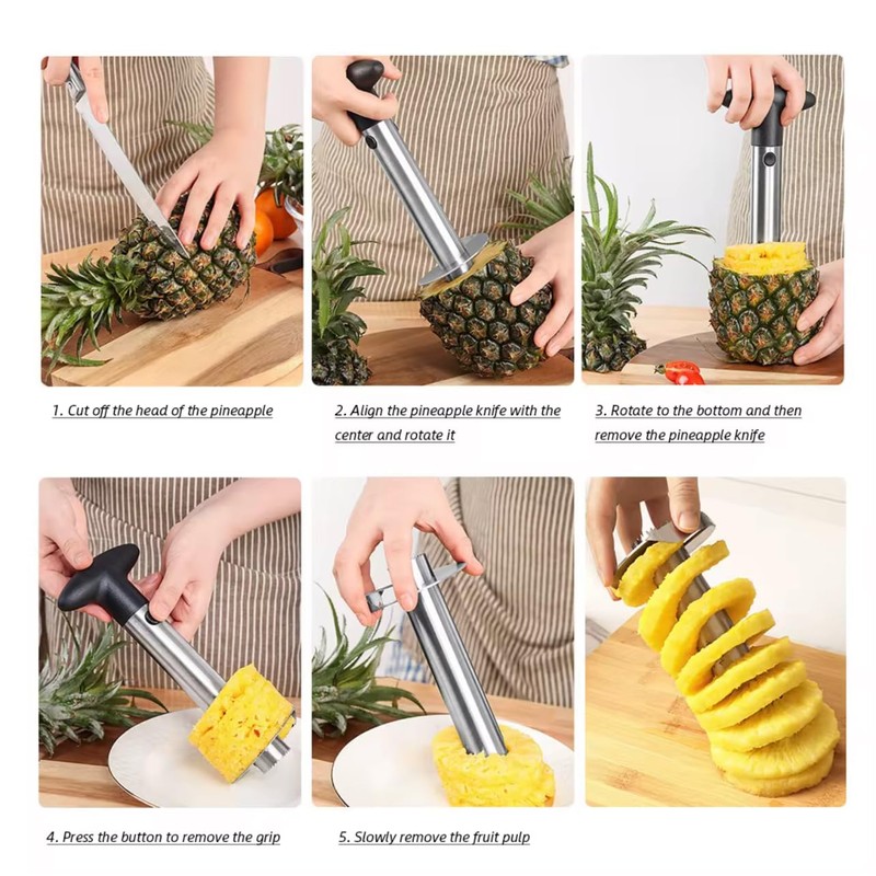 Pineapple Cutter, Pineapple Corer with Food Grade Stainless Steel Blade
