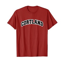 Cortland New York Varsity Style Vintage Red T-Shirt