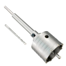 3" Concrete Hole Saw, 75mm Tungsten Steel Core Bit for Cinder Block, Brick, Rock, Plank Walls for Pipes or mini Split Lines, with SDS Plus Shank and 2 Center Positioning Drill Bits.