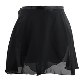 Wisebom Girls Ballet Wrap Skirt, Chiffon Dance Skirts Adjustable Waist Tie Ballet Skirts Black Chiffon Leotard Wrap Skirts for Girls Women (UK, Alpha, XL, Regular, Regular, Black)