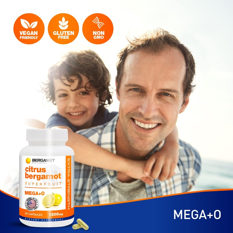 BergaMet Citrus Bergamot Supplement, 170:1 Extract, 1200mg per Serving, 80%