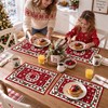 Christmas Trees Placemats Set of 4, 12x18 Inch Grid Christmas