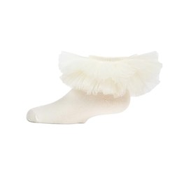 MeMoi Girls' Oversized Tutu Ballerina Anklet Socks Winter White 12