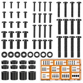 Universal TV Mounting Hardware Screw Kit Set - M4 M5 M6 M8 Screws,Spacers and Washers for Most TV/Monitor VESA Mount, TV Mount Replacement Screws with Box up to 80 inch(Black)