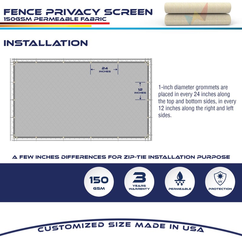 Windscreen4less Fence Privacy Screen Heavy Duty Windscreen Fencing Mesh Fabric