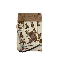 Banksia Glen Caffeinated Kangaroo Apron & Mitten & Pot Holder