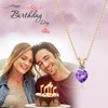 Iefil February Birthstone Amethyst Necklaces - Sterling Silver Heart Necklace
