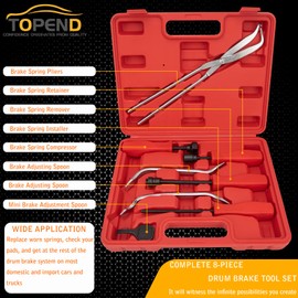 Brake Drum Tool Kit, Drum Brake Tool Kit, Brake Drum Spring Tool Set, Drum Brake Kit Tool, Drum Break Tools for Car with Drum Brake Spring Tool/Pliers/Adjusting Tool & More (Set of 8)