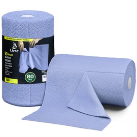 LIVOS Microfiber Cleaning Cloth Roll - 80 Pack, Reusable Paper Towels, Microfiber Towels for Cars, Super Absorbent Lint Free Cleaning Rags for House, Kitchen, Window-Light Purple, 11.5"x11.5"
