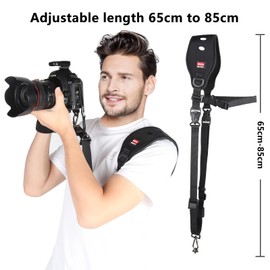 Lifuncren Camera Strap with Camera Wrist Strap Set, Quick Release Camera Shoulder Strap with Safety Tether and Quick Attach Plate, Adjustable Camera Neck Strap for DSLR SLR Camera