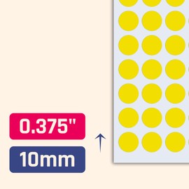3,000 Pack, 10mm Round Dot Stickers Sticky Labels - Yellow