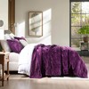 AJOCCI Velvet Quilt, Purple King Size Comforter Set, Luxury Bedding,Soft