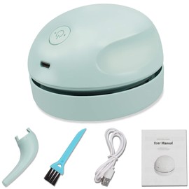Desktop Vacuum Cleaner USB Charging with Vacuum Nozzle Cleaning Brush, Detachable Design & Portable Mini Table Dust Vaccum Cleaner, Clean Dust, Crumbs, Piano, Computer, Car Etc(Light Green)