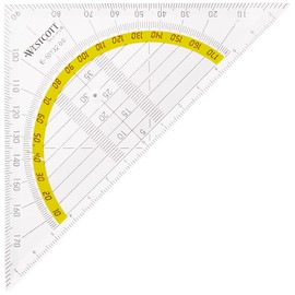Westcott Geometric Triangle Plastic Transparent Flexible/Break-Proof (E-10132 00) 14 cm (1 Stück)