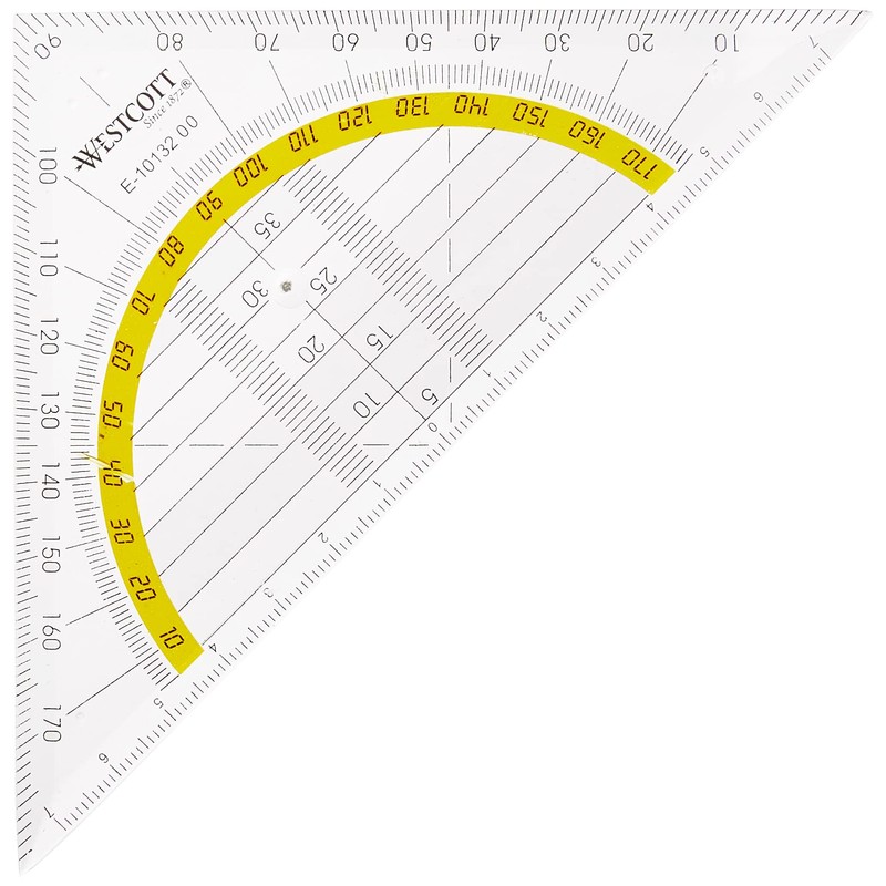 Westcott Geometric Triangle Plastic Transparent Flexible/Break-Proof (E-10132 00) 14 cm