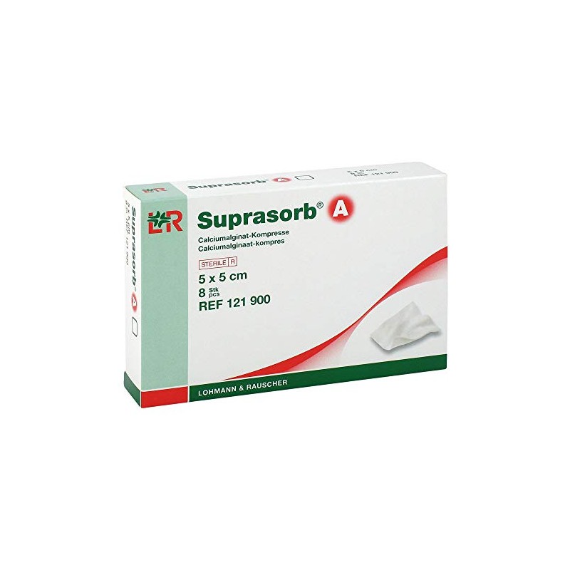 Suprasorb A Calcium Alginate Compression 8 Gauze Swabs 5 x