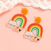 Rainbow Pencil Earrings, Acrylic Pencil Teacher Earrings for Women, Bohemian