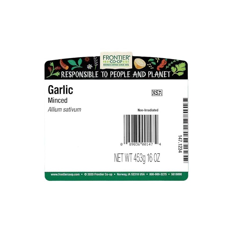 Frontier Natural Products Minced Garlic 16oz 453g