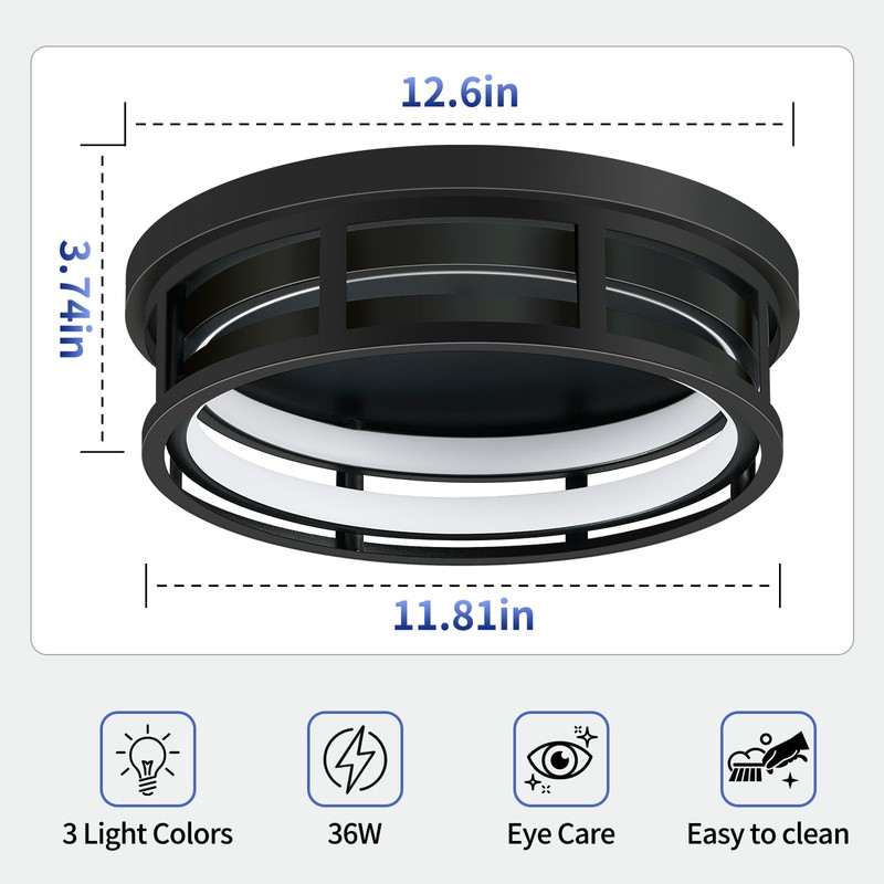 ZHU YAN LED Flush Mount Ceiling Light Fixture,Modern Hallway Light