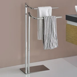 Kings Brand Furniture - Courter Metal Freestanding Bathroom Towel Rack Stand, Chrome