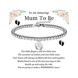 EPIRORA Mum To Be Gifts,New Mum Gifts,Mummy To Be Pregnancy Gifts For Mum Expecting,Baby Feet Mum Bracelet,1st Time Mothers Day Christmas Birthday Jewellery Gifts Ideas For New Mums