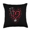 Stethoscope Heart Throw Pillow