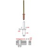 3/32" Diameter Copper Blind Rivet with Brass Mandrel, Dome Head,