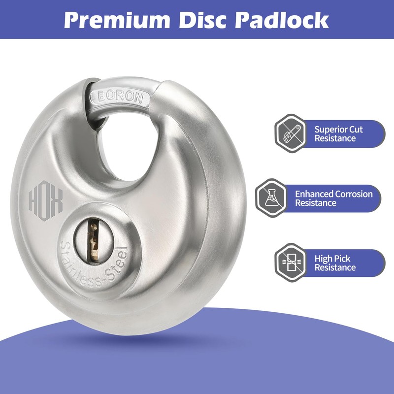 Heavy Duty Padlock with Key – 70mm Stainless Steel Commercial