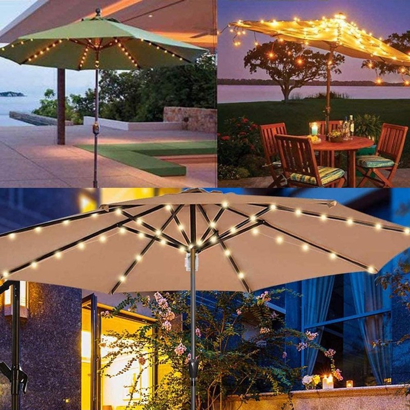 Outdoor Patio Umbrella Light Strings LED Umbrella Lamp with Remote