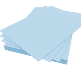 100 Sheets A4 Pastel Blue Coloured Cards 160gsm Pastel Paper Printer Cards 100% Recycled Craft Card Suitable for Printing, Photocopies, DIY Card Making, Scrapbooking Stationary Supplies (Blue)