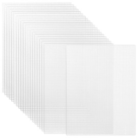 Pllieay 20 Pieces 7 Count Plastic Canvas Plastic Mesh Canvas Sheets, Eye Mesh for Embroidery, Acrylic Yarn Crafting, Knit and Crochet Projects(10.5 X 13.5 Inch)