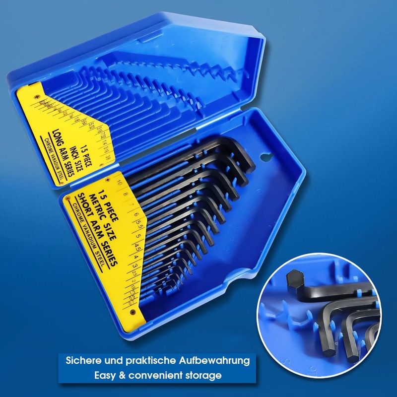 S&R Hexagonal Key Set (30 pcs.) Metric & Imperial -