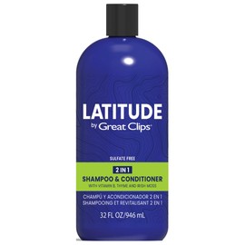 GREAT CLIPS LATITUDE 2-in-1 Shampoo + Conditioner | Daily Shampoo and Conditioner Set for Men | Promotes Full + Healthy Hair | 32oz