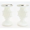 Set of 2 Lit Mercury Glass Snowflake Pedestals by Valerie,