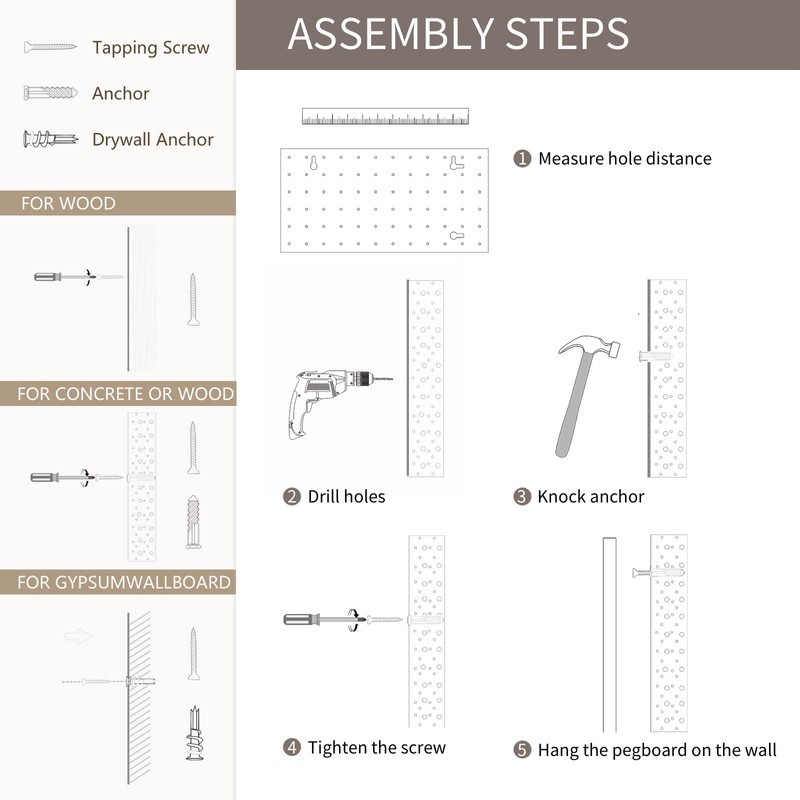 XAOHOME Wooden Pegboard, Sturdy Peg Board for Walls Modular Grid