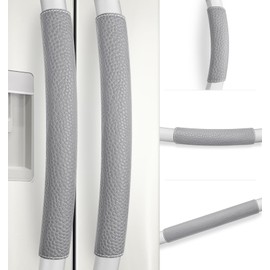Rikzor Refrigerator Door Handle Covers, Set of 5, Adjustable Appliance Handle Covers, Keep Your Kitchen Clean, Microwave Oven Stove Dishwasher Handle Protector, Non Slip Fridge Handle Cover (Gray)