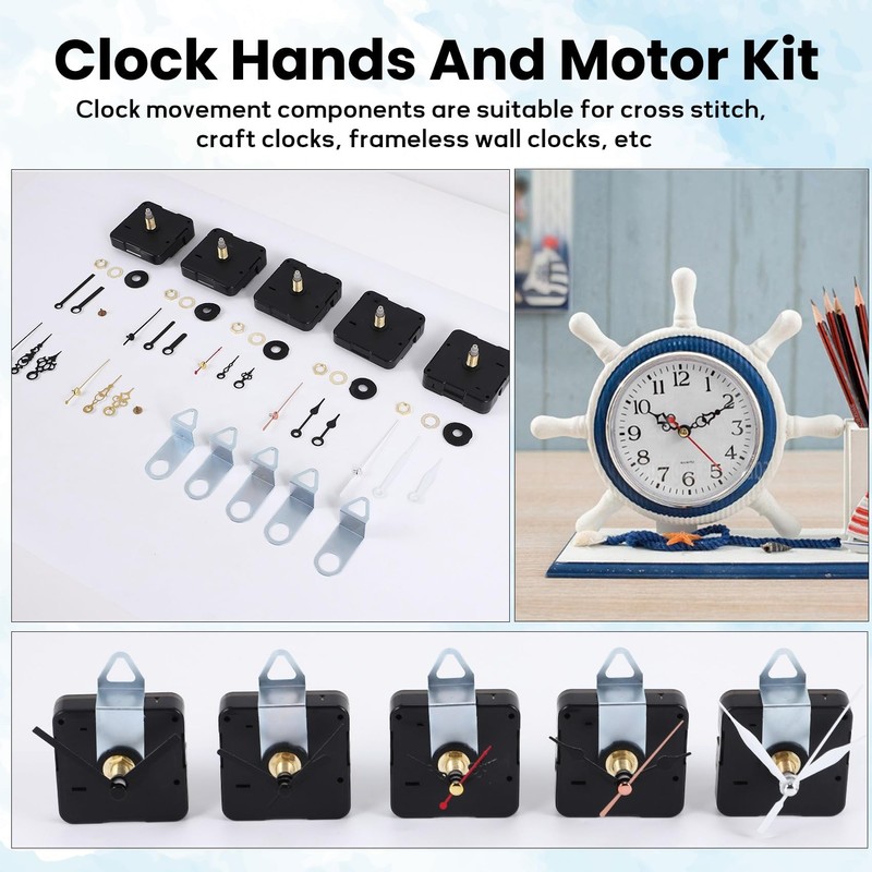 Xsdjasd 5pcs Watch Movement Parts Silence Quartz DIY Wall Clock