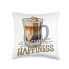 Brewing Happiness Cold Brew Coffee Quote Iced Coffee Throw Pillow