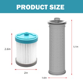 SaferCCTV Replacement Filter Compatible with Tineco A10 Hero/Master, A11 Hero/Master Vacuum Cleaner, EA10 PURE ONE X1 R1 T1 S1 MINI LITE, 2 Pack Pre Filter with 2 Pack Vacuum Filter