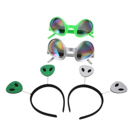 Baluue 2 Sets Lens Sunglasses Antenna Headband Set Fun Party Favors for Cosplay Space Theme Events Lightweight Comfortable DIY Styling for Unique Looks