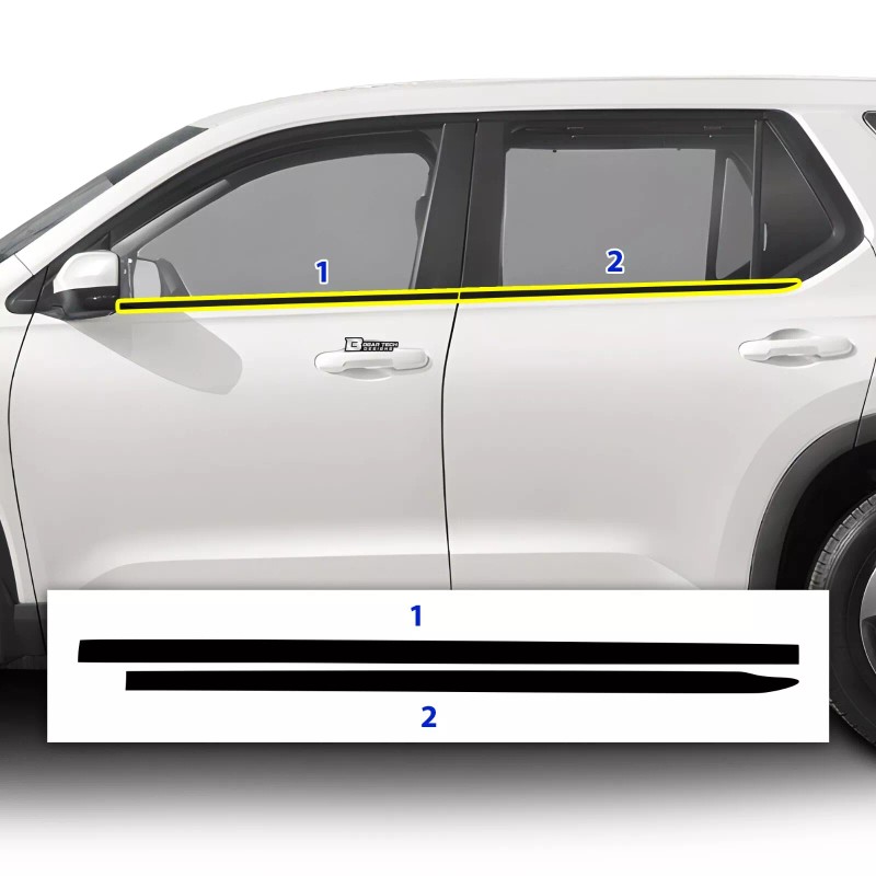 Clearsurface Fits Honda Pilot 2023 Side Window Chrome Delete Decal