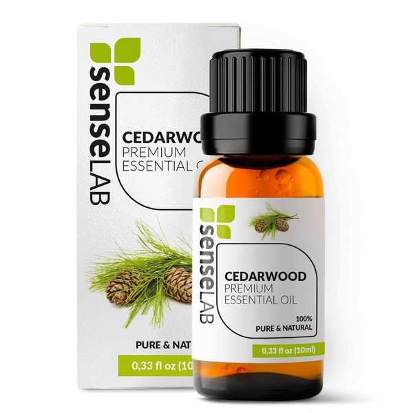 SenseLAB Cedarwood Essential Oil - 100% Pure Extract Cedarwood Oil Therapeutic Grade - For Diffuser and Humidifier - Hair and Skin Care Oil - Woodsy and Fresh Air to Relax - Outdoor Protection (10 ml)