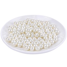 Weebee 200Pcs Glass Pearl Beads Assorted Colors Loose Spacer Round Czech Tiny Satin Luster Handcrafted Beading Assortments for DIY Craft Necklaces Bracelets Beads for Jewelry Making (Cream, 6mm)