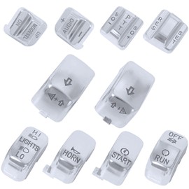 amavoler 10 pcs Hand Control Switch Housing Switch Caps Kit Compatible for Harley Davidson Touring Electra Road Glide Road King Tri Glide Ultra FLHTCU FLTR FLHR 1996-2013 (Chrome)