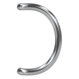 BASI U-shaped push handle, semi-circular, door fitting outside, stainless steel, front door handle with mounting kit, axle dimension 300 mm