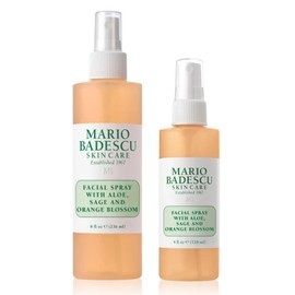 Mario Badescu Facial Spray with Aloe, Sage and Orange Blossom for All Skin Types | Face Mist That Hydrates & Uplifts | 8 FL OZ & 4 FL OZ Combo