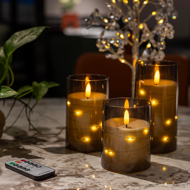 Flameless Candles with Timer - Battery Operated Candles with Remote,