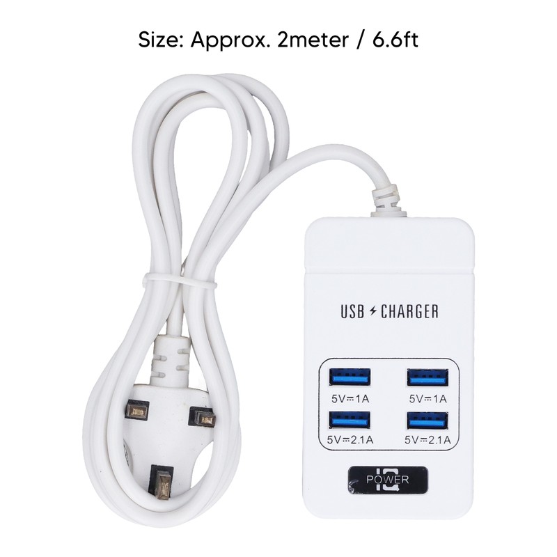 USB Socket Outlet Smart Fast Charging Multifunctional Portable White Small