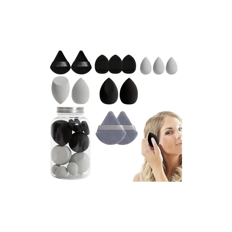 14 Huevos De Maquillaje De Esponja Negros (con Caja)